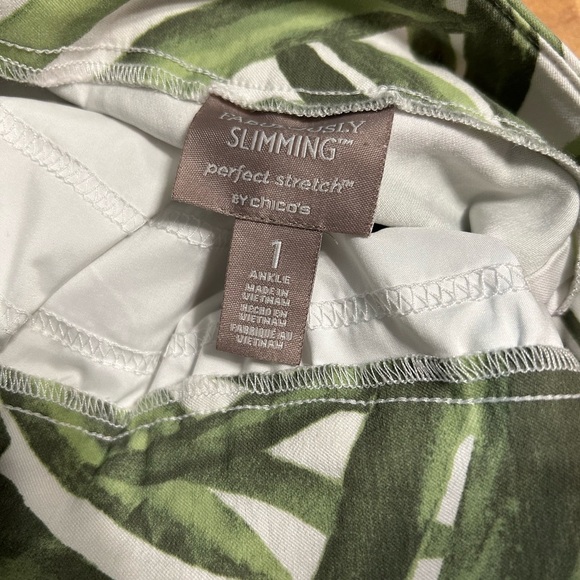 Chico's Perfect Stretch Leaf Print Pants - Picture 8 of 10